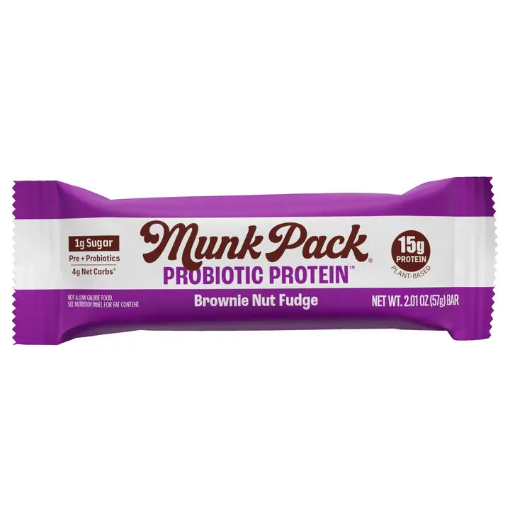 Munk Pack Brownie Nut Fudge Probiotic Protein Bar