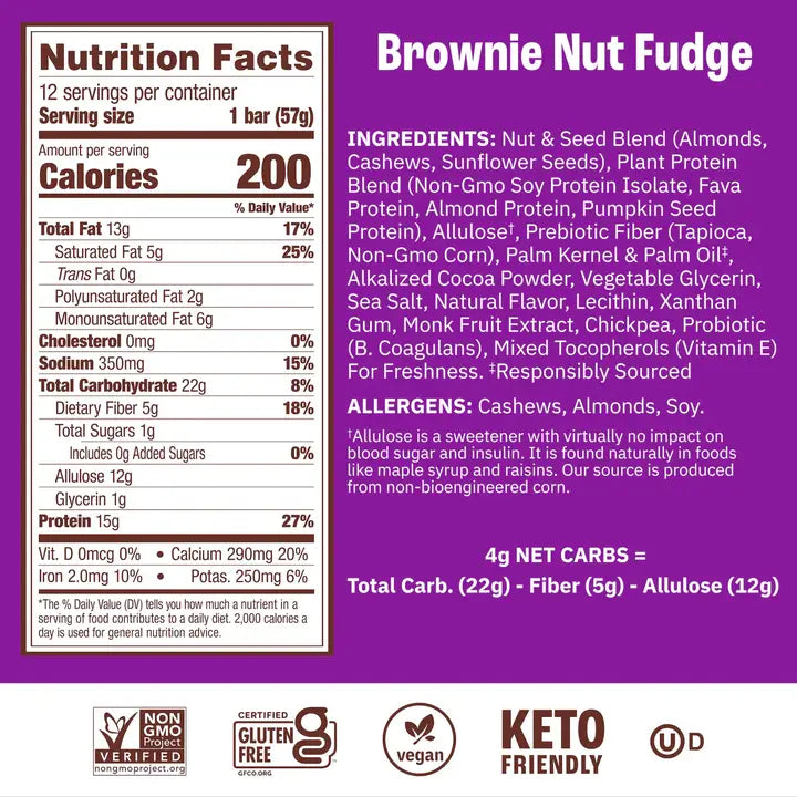 Munk Pack Brownie Nut Fudge Probiotic Protein Bar