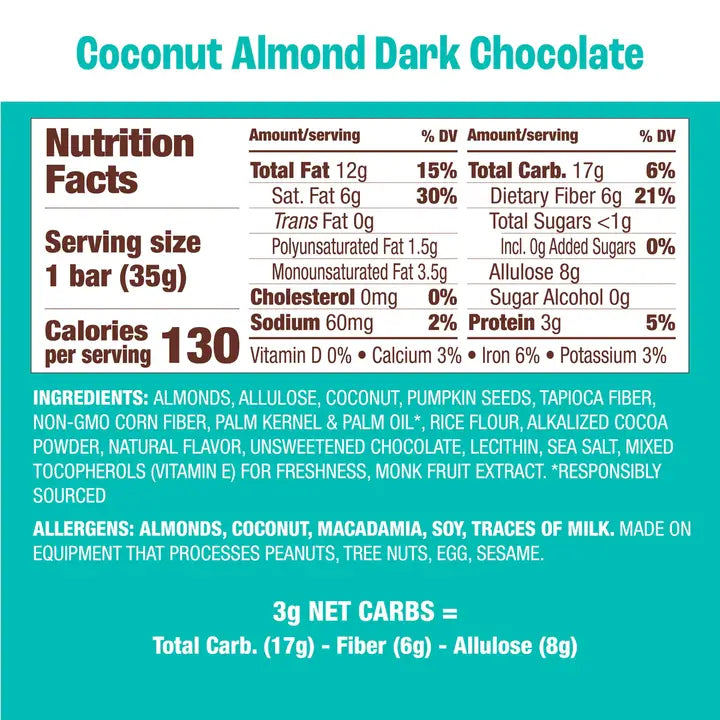 Munk Pack Coconut Almond Dark Chocolate Bar