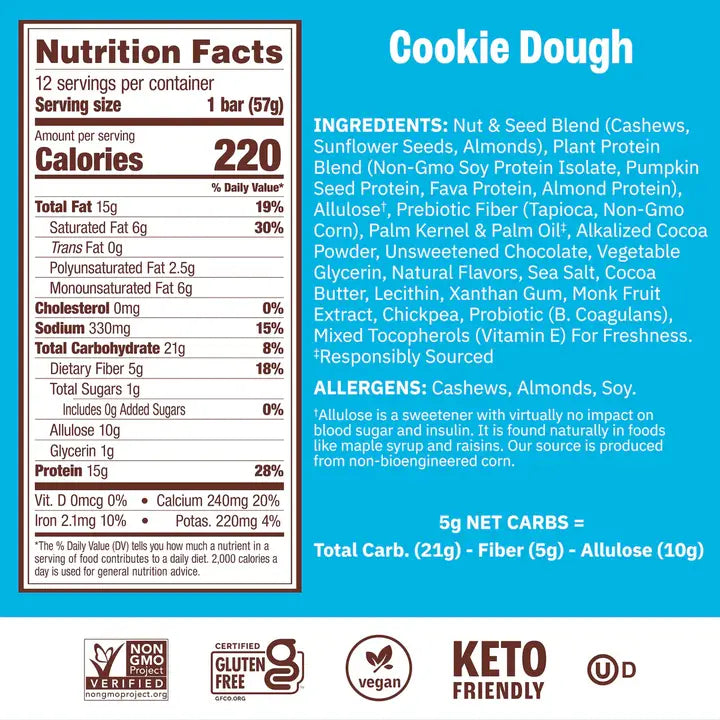 Munk Pack Cookie Dough Probiotic Protein Bar