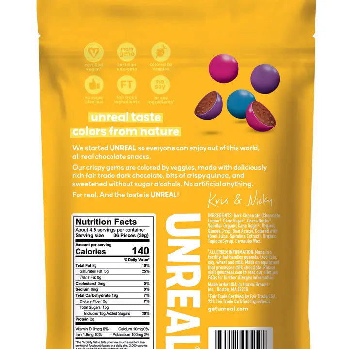 UNREAL Dark Chocolate Crispy Quinoa Gems